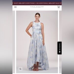 Kay Unger Vivian Light Blue Floral Gown